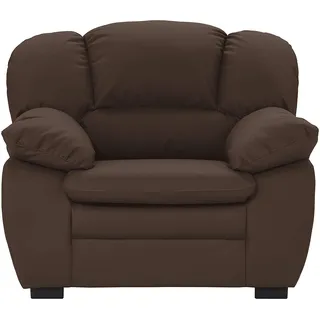 Mivano Sessel Casino, Ledersessel passend zum 2er und 3er Sofa Casino , 109 x 88 x 92, Kunstleder Braun