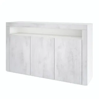Vladon Sideboard Valencia Beton Oxid Optik/ Beton Oxid Optik , Hellgrau , Holzwerkstoff , 155x92x40 cm , Kleinmöbel, Kommoden, Sideboards