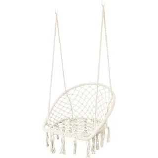 ModernHome Hängesessel mit Fransen - weiß, GW-912 WHITE - Weiß