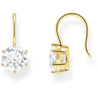 Thomas Sabo Ohrhänger mit großem, weißem Zirkonia vergoldetes Silber H2287-414-14