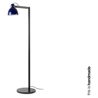 Stehleuchte VENICE E27 15W Stahl+Keramik Satiniertes schwarz, Keramik Blau H:135cm dimmbar - Blau
