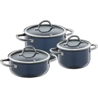 WMF Kochtopfset , Metall , 3-teilig , 16 cm,20 cm , 1,3 l,3,7 l,2,4 l , backofengeeignet, breiter Schüttrand , Kochgeschirr, Töpfe, Topfsets