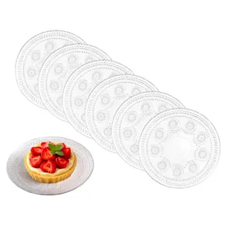 Tellerset für 6 Personen Ø 17 cm Glasteller Kuchenteller Set aus Glas