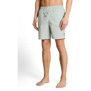Badeshorts TOM TAILOR DENIM, Herren, Gr. XL, N-Gr, grün mint geometrical print, Web, Polyester, bedruckt, gemustert, Badehosen Badeshorts, Schwimmshorts mit Allover-Print