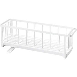 YAMAZAKI 5068 Tower Wire Dish Drainer Slim, White, Steel/ABS Resin/Polypropylene/Silicone, 57.5 x 16 x 18.5 cm