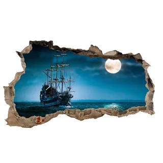 Finest-Folia Selbstklebender Wandsticker Wanddekoration Wandkunst Wandbild H 60 x B 100 Schlafzimmer Wohnzimmer (WL05 Schiff)