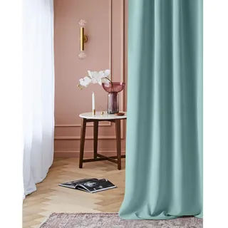 ROOM99 Vorhang mit Ösen Laurel 140 x 280 cm Breite x Höhe Verdunkelung Blickdicht Schiebegardinen Curtain Wohnzimmer Schlafzimmer Mint, 1 Stück
