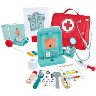 HaPe Doktor-Set - Arzt Spielzeug und Rollenspielset für Kinder, realistischer Arztkoffer mit funktionellem Zubehör, Röntgengerät, Blutdruckmessgerät, für Kinder ab 3 Jahren