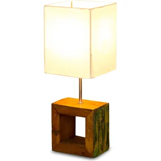 Tischlampe 16 x 45 x 16 cm Treibholz Tischleuchte Holz Lampe Teakholz Deko