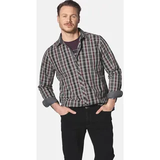 Karohemd JAN VANDERSTORM "Hemd JOKSE", Herren, Gr. XL, weit, schwarz (rot kariert), Obermaterial: 100% Baumwolle CO., Hemden Karohemd