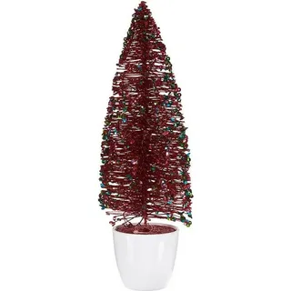 Mittlerer Weihnachtsbaum 10 x 33 x 10 cm Rot Blau Gold Kunststoff - Blau