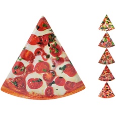 Home Startseite 1x Assortierte dreieckige Pizzateller aus Melamin, 22 x 22 cm, Teller