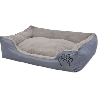 vidaXL Hundebett mit gepolstertem Kissen Größe XXL Grau - Grau