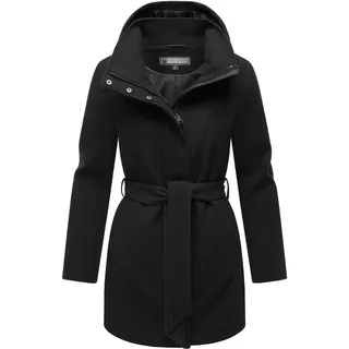 Kurzmantel MARIKOO "Kurzmantel Katalinaa 16", Damen, Gr. XL, schwarz, Obermaterial: 90% Polyester PES. 10% Elasthan EL.  Obermaterial: Futter: 100% Polyester PES., Mäntel Kurzmantel