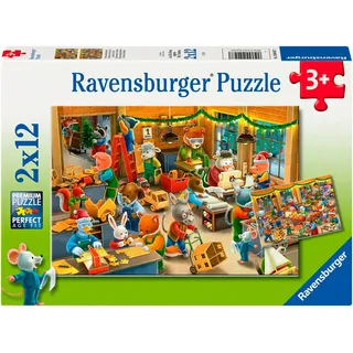 Ravensburger Kinderpuzzle 2x12 Teile - Weihnachtswerkstatt