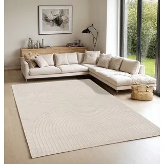The CarPET »Elisa« rechteckig 12 mm Höhe moderner Wohnzimmer Teppich weicher Flor, beige 140 x 200 cm