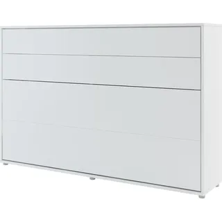Mirjan24 Wandklappbett Bed-Concept BC-05 120x200 Horizontal, Stilvoll Funktionsbett mit Leistenlattenrost (Farbe: Weiß Matt) - Weiß
