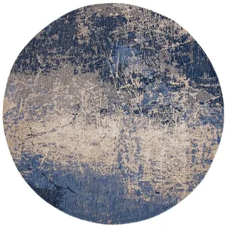 Louis De Poortere Teppich Abyss Blue Mad Men Cracks 140/140 cm , Blau , Textil , Marmor Optik, Stein Optik, Werkzeug/Technologie , Rund , 140x140 cm , Oeko-Tex® Standard 100 , antistatisch, pflegeleicht, rutschfeste Unterfläche, für Fußbodenheizung geeignet, UV-beständig, waschbar , Teppiche und Böden, Teppiche