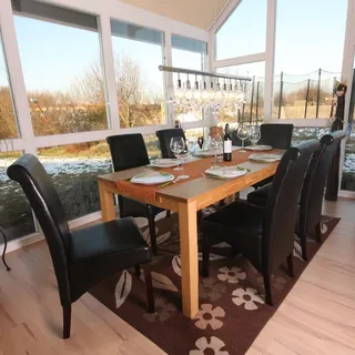 6er-Set Esszimmerstuhl Küchenstuhl Stuhl M37 Leder, schwarz, dunkle Füße - Schwarz