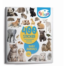 Artista 9315133 Stickerbuch Tierbabys, 400 naturgetreue Sticker, wiederverwendbar, für Erwachsene und Kinder ab 3 Jahre