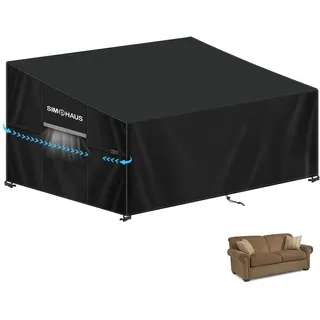 SIMPHAUS Abdeckung Palettenmöbel Schutzhülle für Gartensofa Wasserdicht Sofa Abdeckung für Palettensofa Abdeckhauben Palettenbank Abdeckung UV-Beständiges 420D Oxford Gewebe 135x85x81/61cm