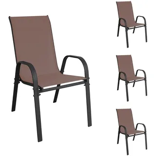 Mojawo Gartenstuhl 53 x 73 x 92 cm braun 4 St.