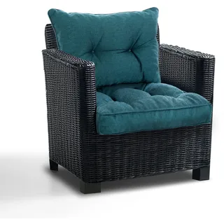 Best Wool Lounge Kissen für Rattan Gartenmöbel Set - Loungekissen für Stuhl - Hochwertiges Polypropylen - Inkl. Sitzkissen 50x50 + Rückenlehne 50x40