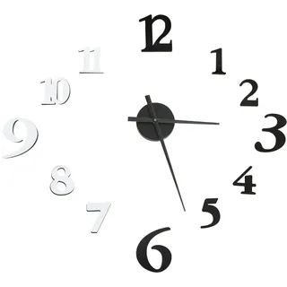 vidaXL 3D-Wanduhr Modernes Design Schwarz und Weiß 100 cm XXL - Schwarz