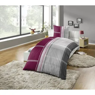 Bettwäsche KINZLER "Mikrofaser Fleece", karo beere, B/L: 135cm x 200cm, 1 Stk., 1 Stk., Polyester, B/L: 80cm x 80cm, 2 tlg., Polyester, Obermaterial: 100% Polyester, Bettwäsche, Bettwäsche, besonders weich, verschiedene Karo Muster