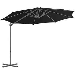 vidaXL Ampelschirm mit Stahl-Mast 300 cm Schwarz - Schwarz