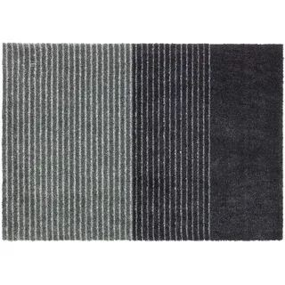Rutschfeste Fußmatte Indoor - Streifen anthrazit-grau 50x70cm (Rechteckig) | Eingangsbereich Fussmatte innen Schmutzfangmatte pflegeleicht Sauberlaufmatte robust Türmatte Haustür waschbar bei 30°C