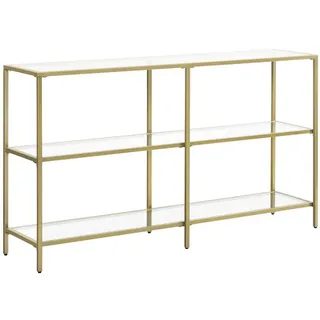 VASAGLE Konsolentisch Glas gold 130,0 x 30,0 x 73,3 cm