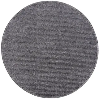 Carpet City Kurzflor-Teppich, Grau, Textil, Uni, Rund, 160x160 cm, Oeko-Tex® Standard 100, Teppiche & Böden, Teppiche, Moderne Teppiche