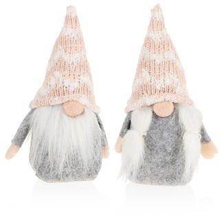 COM-FOUR com-four® 2X Premium Weihnachts-Wichtelpaar für die Weihnachtsdeko, skandinavische Figuren als winterliche Dekoartikel, Kantenhocker als Raumschmuck oder Geschenk