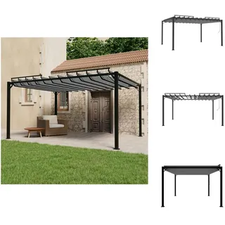 vidaXL Pavillon mit Lamellendach 3x4 m Anthrazit Stoff und Aluminium - Pavillons & Partyzelte - Grau