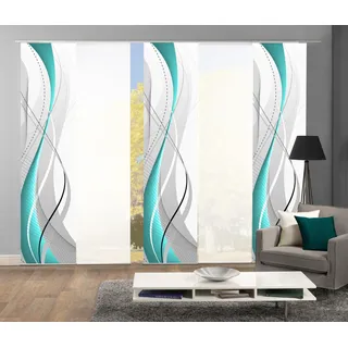 HOME WOHNIDEEN Schiebegardine »WUXi« Klettband 5 Stk. tlg. HxB: 245x60, inkl. Befestigungszubehör, blau