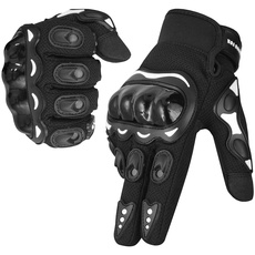 WESTWOOD FOX Motorradhandschuhe Herren Damen, Vollfinger Touchscreen Motorradhandschuhe für BMX MX ATV MTB Reiten, Jagen, Klettern und Outdoor-Sportarten (Schwarz, L)