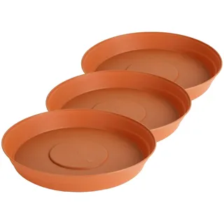 Garronda Untersetzer Blumentopf aus Kunststoff 1 Stück oder 3er Pack Plastik Pflanztopf Pflanzen Untersetzer rund für Pflanztöpfe Set GD-0023 (3 Stück Terracotta, ⌀ 16cm H 3cm)