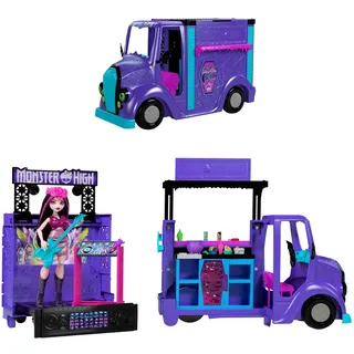 Mattel Monster High Draculaura Puppe und Fangtastic Food-Truck-Spielset HXH83