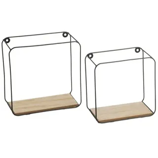 Set mit 2 Wandregalen aus Metall und MDF in Schwarz