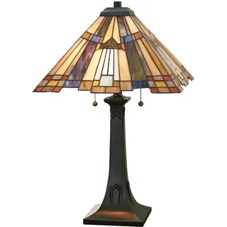 Stilvolle Tiffany Lampe Zugschalter H:64cm Tischleuchte Wohnzimmer Nachttisch