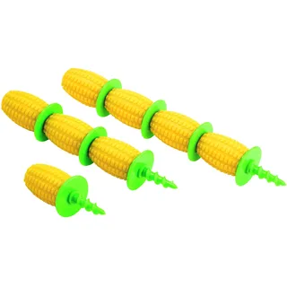 KUHN RIKON Maiskolbenhalter-21400 Maiskolbenhalter, Silikon, Gelb/Grün, One Size