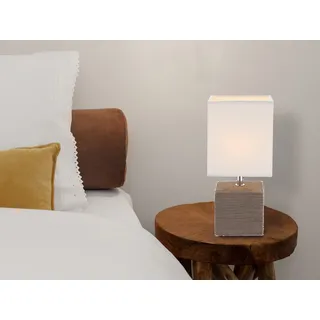 LED Tischleuchte, Lampenschirme Stoff Braun, Nachttischlampe für Fensterbank