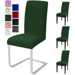 Stuhlhussen 4er Set Stuhlbezüge Moderne Stretch Stuhlhussen Universal Husse Abnehmbare Stuhlbezug Waschbarer Abdeckung Esszimmer Dekoration Spannbezug,für Hotel und Hochzeit Partys(4er Set, Grün)-C