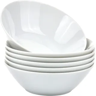 Schale RETSCH ARZBERG "Müslischale HEIKE WEISS 16 cm, für 6 Personen, rund Porzellan", weiß, H:4,5cm Ø:16cm, Porzellan, Schüsseln, Schale, Klassisches 6er Set Schalen für Müsli & Co., aus langlebigem Porzellan