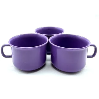 Kimmel 3 Stück Tasse 150 ml Kaffeetasse Kunststofftasse Becher Trinkbecher für Camping Picknick Outdoor, aus Kunststoff, Mehrweg, Farbe Violett