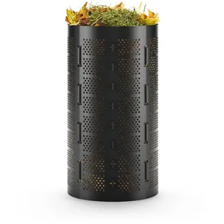 Gartenkomposter 180L Kompostbehälter für Bioabfälle Laub und Gras mit Belüftung verstellbarem Durchmesser werkzeuglose Montage TQ-K09050BOX