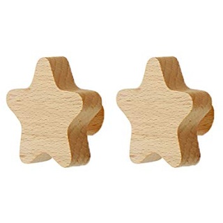 anaan Astro Wandhaken Kinder Garderobenhaken aus Holz Kleiderhaken Wanddeko Modern fürs Baby- und Kinderzimmer skandinavisch (Stern 2er Set)