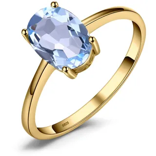 JewelryPalace Echt Edelstein Granat Citrin Peridot Blautopas Amethyst Ringe Gold, Verlobungsring Promise Solitär Ring Silber 925 Damen, Silberringe Damenring Antragsring Ringe, Damen Schmuck 60