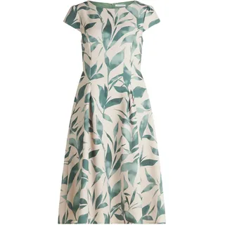 Cocktailkleid BETTY & CO "Cocktailkleid mit Aufdruck", Damen, Gr. 36, EURO, bunt (nature, grün), Obermaterial: 90% Polyester PES. 10% Elasthan EL., Kleider Cocktailkleid